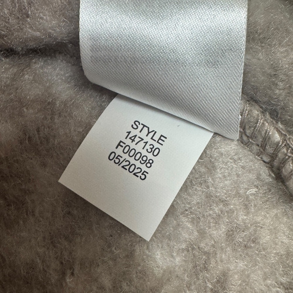 Lucky Brand Faux Shearling Teddy Jacket Women XL Grey‎ Beige Quilted Placket - Picture 7 of 12